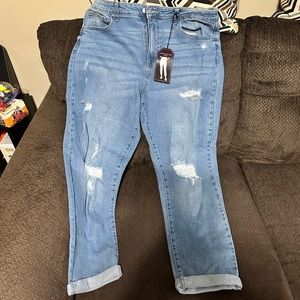 Size 15 distressed blue jeans